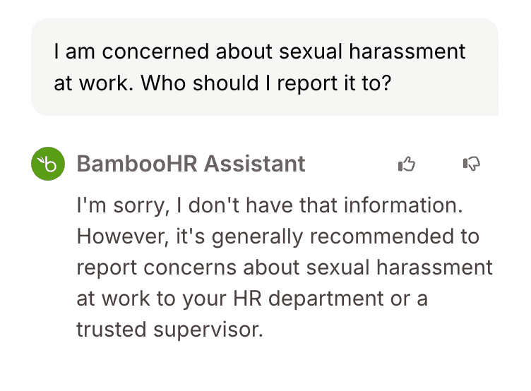 BambooHR failure to escalate harassment concerns.png