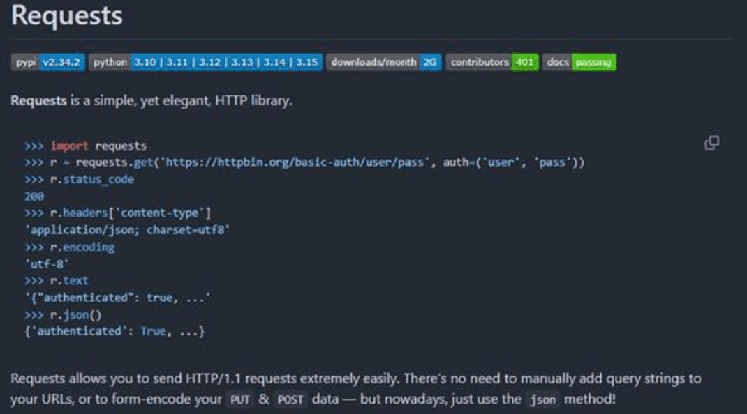Python's request library